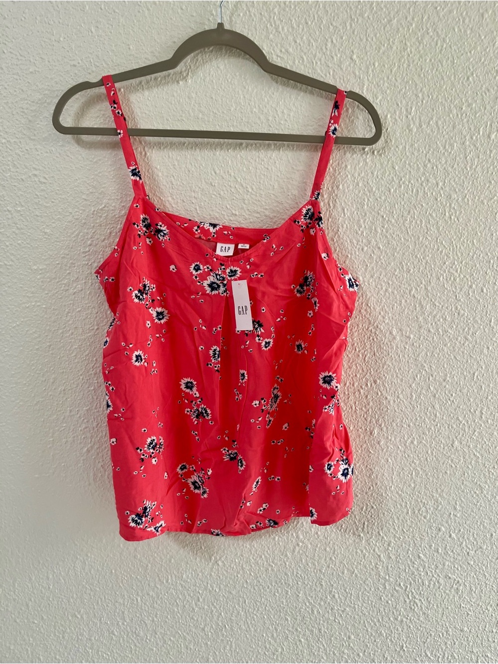 NWT GAP Women's Red Floral Spaghetti Strap Tank